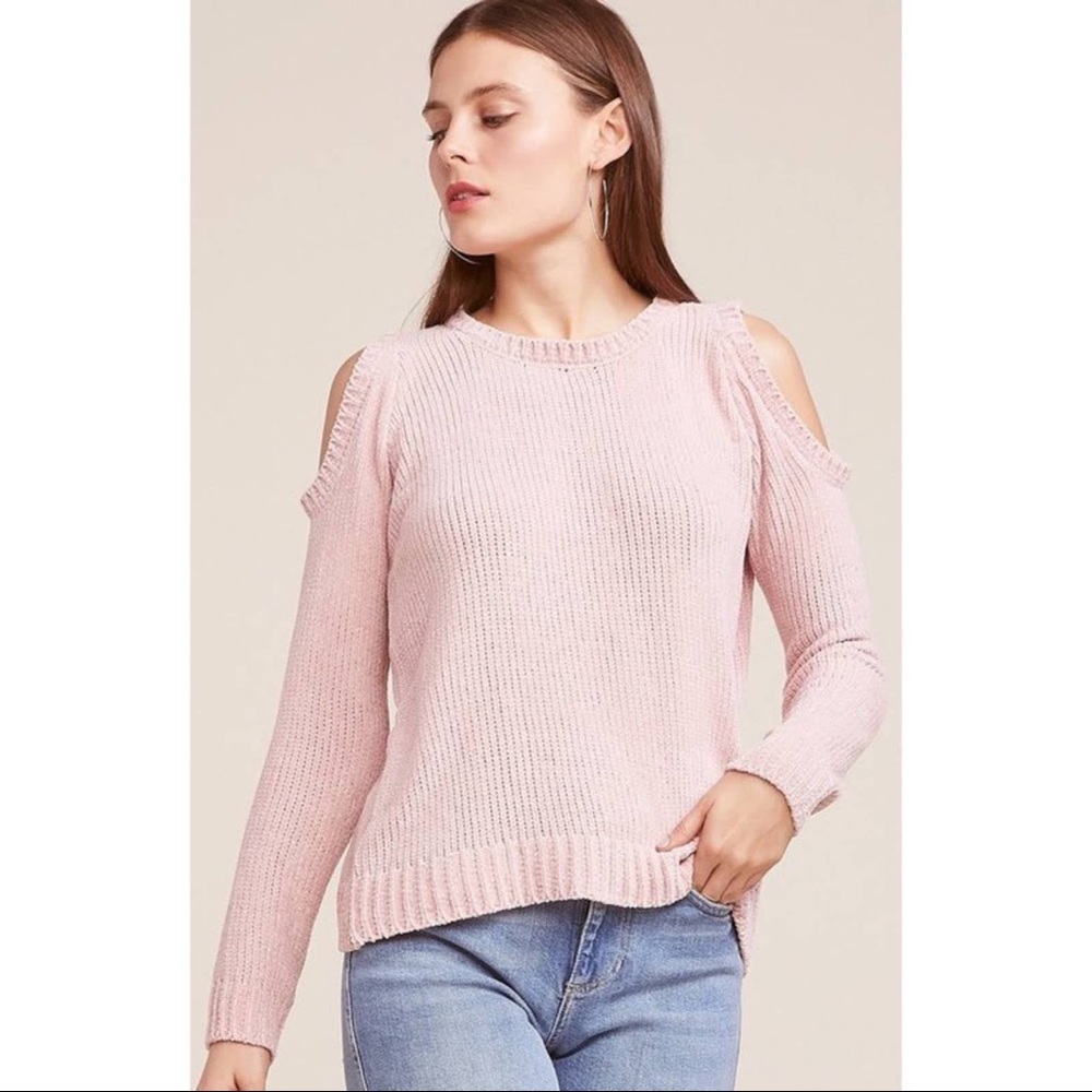 BB DAKOTA Cold Shoulder Pink Sweater